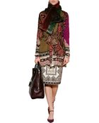 Etro Rabbit And Lamb Fur Striped Scarf - Lyst