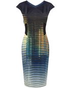 Karen Millen Modern Stripe Dress - Lyst