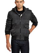 Guess Mixed Media Hooded Jacket - Lyst