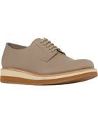 Prada Gabardine Wedge-Sole Bluchers - Lyst