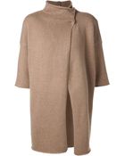 Jarbo Taupe Cashmere Blend Serape Sweater Coat - Lyst