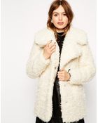Asos Faux Curly Fur Coat - Lyst