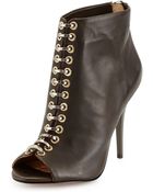 L.a.m.b. Tony Leather Peep-Toe Bootie - Lyst