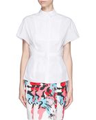 Prabal Gurung Mesh Back Peplum Shirt - Lyst
