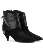Saint Laurent Cat Leather And Suede Ankle Boots - Lyst