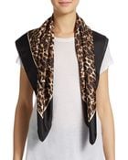 Valentino Leopard-Print Silk Scarf - Lyst