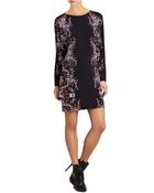 BCBGMAXAZRIA Shelbi Printed Cowl Back Dress - Lyst