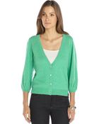 Autumn Cashmere Mint Green Cashmere Button Down Long Sleeve Cardigan - Lyst