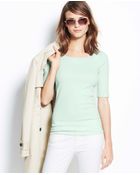 Ann Taylor Tie Back Cotton Tee - Lyst