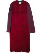 Giada Forte Red Fur Front Long Coat - Lyst