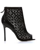 Badgley Mischka Black Leather Cut-Out 'July' Peep Toe Pumps - Lyst