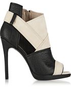 McQ by Alexander McQueen Paneled Leather And Suede Ankle Boots - Lyst