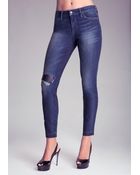 Bebe Slim Repair Jeans - Lyst