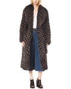 Michael Kors Fox Fur Tweed Coat - Lyst