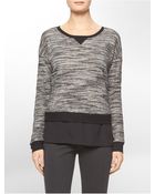Calvin Klein Heathered Double Layer Sweater - Lyst