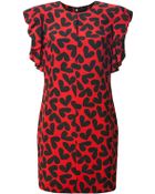 Saint Laurent Heart Print Dress - Lyst