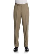 Saks Fifth Avenue Black Label Wool Flatfront Pants - Lyst