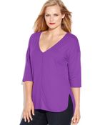Michael Kors Michael Plus Size Seamedfront Tee - Lyst