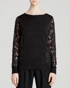 DKNY Lace Sleeves Sweatshirt - Lyst