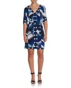 BCBGMAXAZRIA Printed Tie-Waist Dress - Lyst