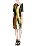 St. John Brush Print Mikado Dress - Lyst
