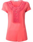 Blumarine Embroidered T-Shirt - Lyst