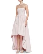 Notte By Marchesa Sleeveless Beaded Illusion-Neck Gown - Lyst