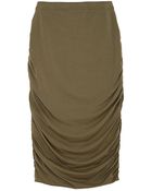 Vince Camuto Ruched Midi Skirt - Lyst