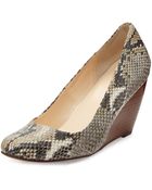 Cole Haan Lainey Snake-Embossed Leather Wedge - Lyst