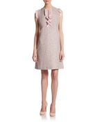 RED Valentino Ruffle-Trimmed Knit Dress - Lyst