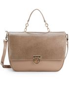 Versace Snake-Embossed Leather Shoulder Bag - Lyst