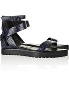 Alexander Wang Jade Croceffect Leather Sandals - Lyst