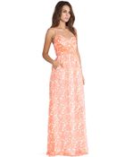 Shoshanna Coral Reef Chiffon Maxi Dress - Lyst