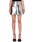 MSGM Metallic Mini Skirt Silver - Lyst