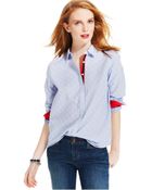 Tommy Hilfiger Polka-Dot Button-Down Shirt - Lyst