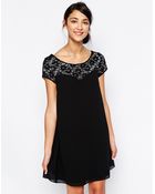 Wal-G Lace Insert Swing Dress - Lyst