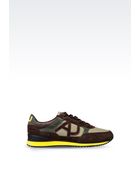 Armani Jeans Sneaker In Suede And Fabric With Logo - Lyst