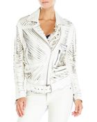 Acne Studios White Mason Shredded Leather Jacket - Lyst
