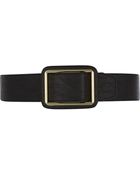 River Island Black Square Buckle Wide Waist Belt - Lyst