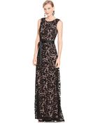 Adrianna Papell Sleeveless Lace Gown - Lyst