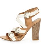 Ivanka Trump Berni Leather Strappy Chunky Sandal - Lyst