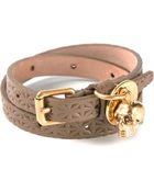 Alexander McQueen Double Wrap Skull Bracelet - Lyst