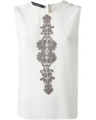 Dolce & Gabbana Lace Panel Tank Top - Lyst
