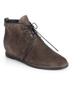 Stuart Weitzman Rove Suede Wedge Ankle Boots - Lyst