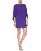 Milly Butterfly-Sleeve Stretch-Silk Dress - Lyst