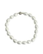 Kenneth Jay Lane Faux Pearl Necklace With Crystal Clasp - Lyst