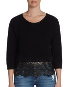 French Connection Irene Cutwork Peplum Top - Lyst