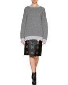 Jil Sander Cashmere-Mohair Ribbed Knit Pullover - Lyst