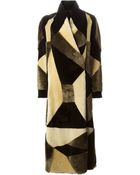 Liska Panelled Fur Coat - Lyst