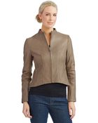 Tahari Lamb Leather Moto Jacket - Lyst